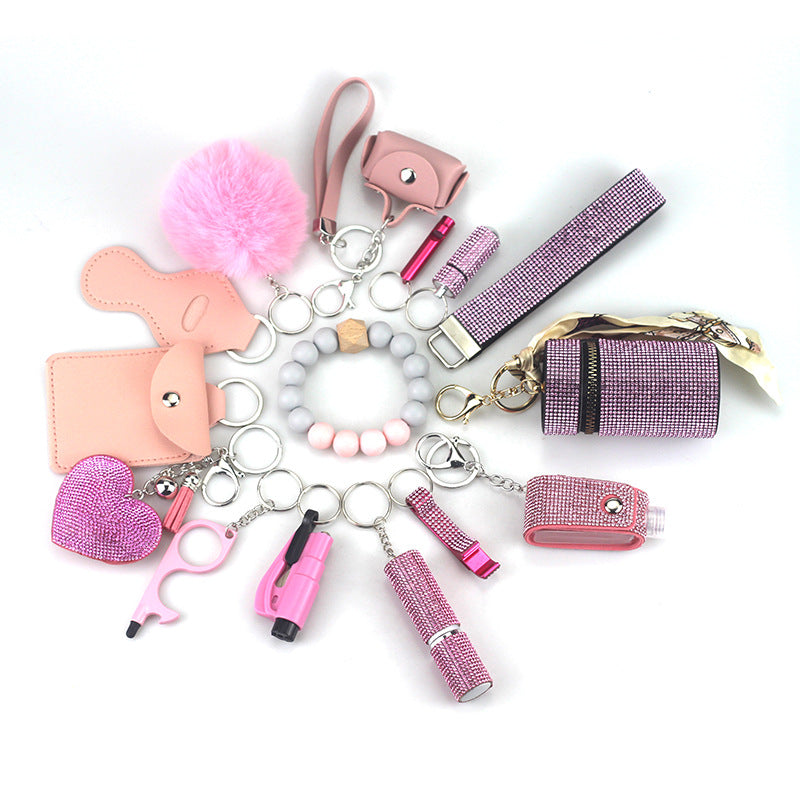 Diving Fabric Self-defense Alarm Keychain