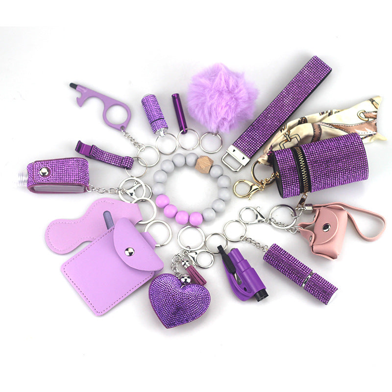 Diving Fabric Self-defense Alarm Keychain