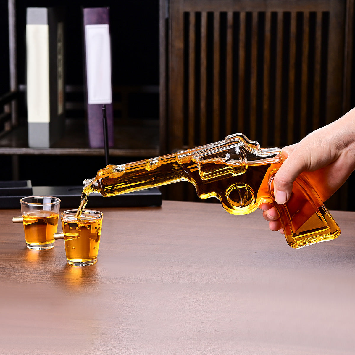 Gifts For Men Dad, 10 Oz Whiskey Gun Decanter Set  2 Bullet Glasses - Unique Birthday Pistol Gift Ideas Daughter Son, Personalized Liquor Dispenser - Scotch Bourbon Vodka, Him, Brother Husband