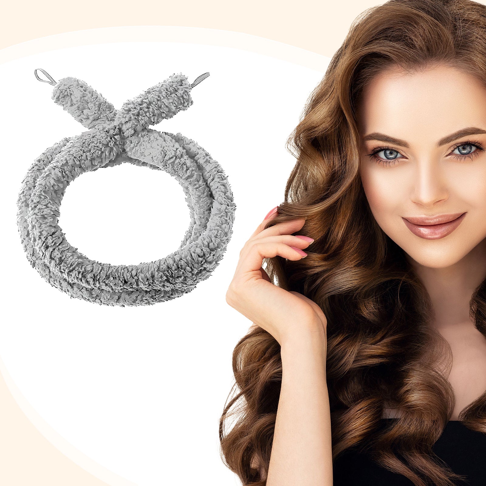 Satin Heatless Hair Curler, Lazy Natural Soft Wave DIY Heatless Curls For Sleep In Overnight, For All Hair Types
